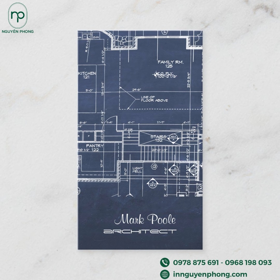 Card visit công ty xây dựng khổ dọc
